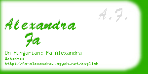 alexandra fa business card